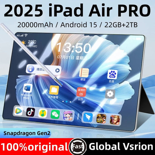 2026 Original iPad Air Pro 5G Tablet 22GB+2T 20000mAh Snapdragon 8Gen3 Android 15 5G Dual SIM GPS WIFI Original tableta android