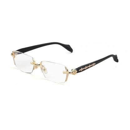 2024 Retro Frameless Ultra Light Women Men Reading Glasses Blocking Blue Light Computer Presbyopia Eyewear Eyeglasses +1.0..+4.0