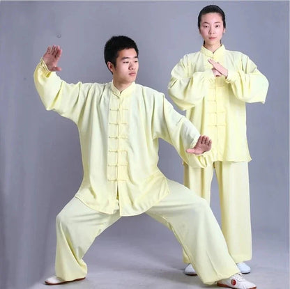 Traditional Chinese Clothing 14 Color Long Sleeved Wushu TaiChi Men KungFu Uniform Suit Uniforms Tai Chi Exercise Clothing