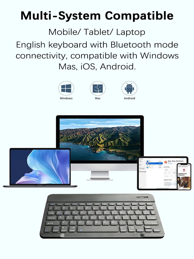 Wireless Bluetooth-compatible Keyboard For Android iOS Tablet Ultra-Thin 78 Keys Rechargeable Portable Compact Design for iPad