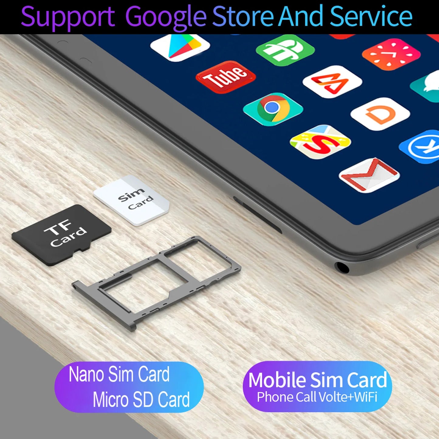 New 10.1 Inch Tablets Octa Core 4GB RAM 64GB ROM Dual SIM Cards 3G Phone Call WiFi Bluetooth Google Play Tablet Pc Android 13