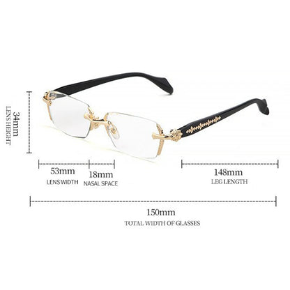 2024 Retro Frameless Ultra Light Women Men Reading Glasses Blocking Blue Light Computer Presbyopia Eyewear Eyeglasses +1.0..+4.0