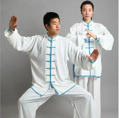 Traditional Chinese Clothing 14 Color Long Sleeved Wushu TaiChi Men KungFu Uniform Suit Uniforms Tai Chi Exercise Clothing