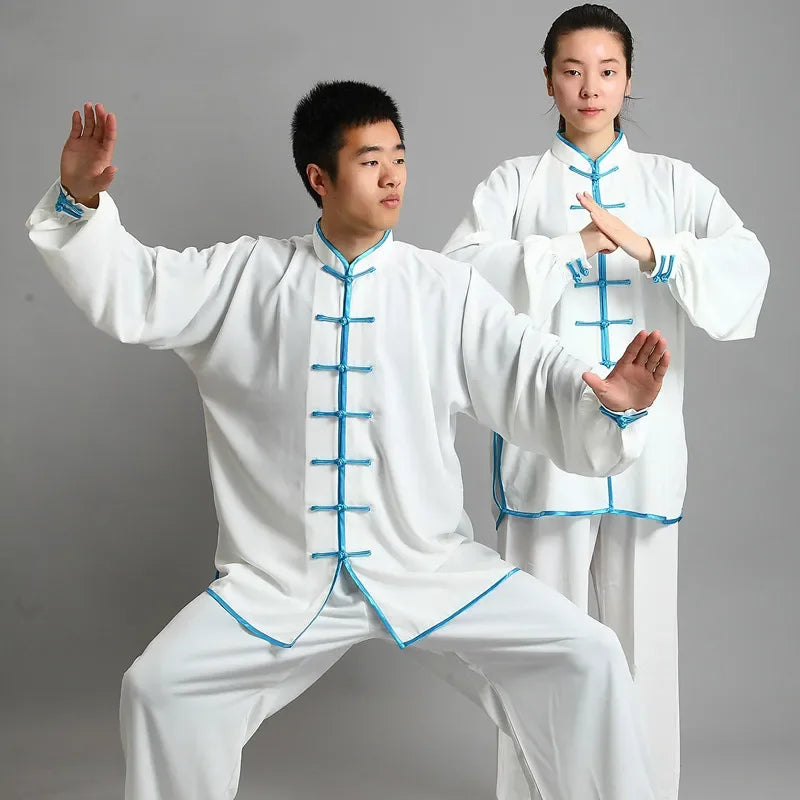 Traditional Chinese Clothing 14 Color Long Sleeved Wushu TaiChi Men KungFu Uniform Suit Uniforms Tai Chi Exercise Clothing
