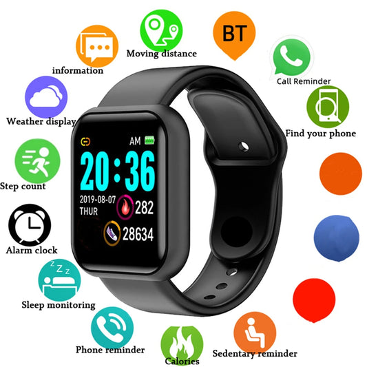 Men Smart Watches Color Screen Bluetooth Woman Fitness Sport Bracelet Health Sleep Monitor Electronic Clock Smartwatch Alarm Y68