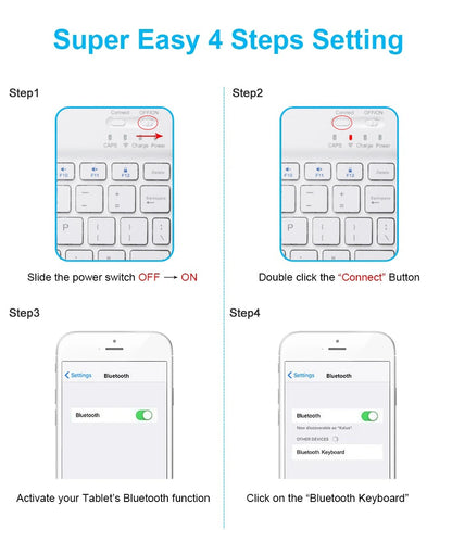 Wireless Bluetooth-compatible Keyboard For Android iOS Tablet Ultra-Thin 78 Keys Rechargeable Portable Compact Design for iPad