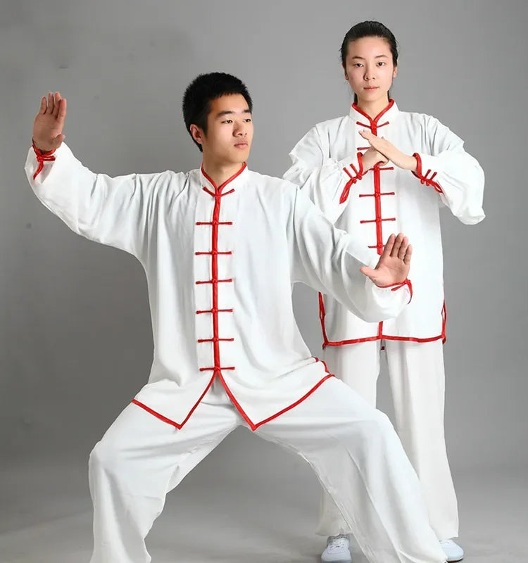 Traditional Chinese Clothing 14 Color Long Sleeved Wushu TaiChi Men KungFu Uniform Suit Uniforms Tai Chi Exercise Clothing