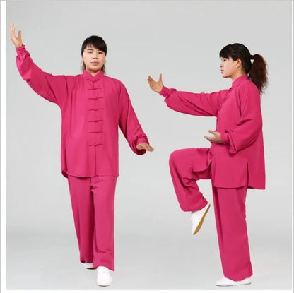 Traditional Chinese Clothing 14 Color Long Sleeved Wushu TaiChi Men KungFu Uniform Suit Uniforms Tai Chi Exercise Clothing