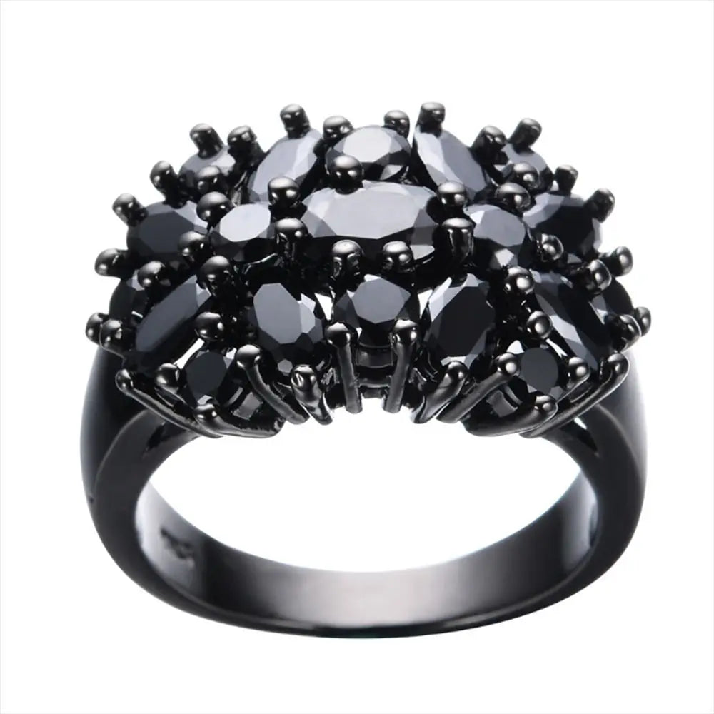 Unique Copper Inlaid Ring Black Oval Wedding Rings Fashion Jewelry Women Men  Border Rings Unique Fashion New