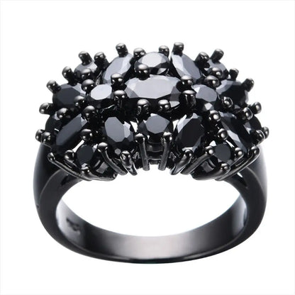 Unique Copper Inlaid Ring Black Oval Wedding Rings Fashion Jewelry Women Men  Border Rings Unique Fashion New