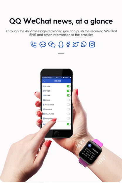 116plus Smart Watch Men and Women Full Touch Screen Sport Fitness Watch Man IP67 Waterproof Bluetooth For Ios Android Smartwatch