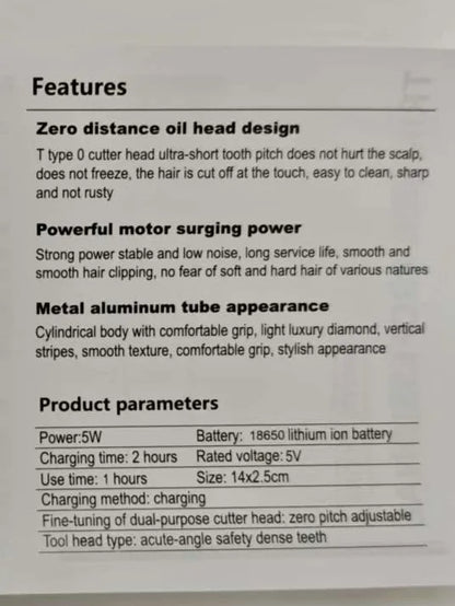 T9 USB Electric Hair Clipper For Men Hair Cutting Machine Rechargeable Man Shaver Trimmer Barber Technical Beard Trimmer