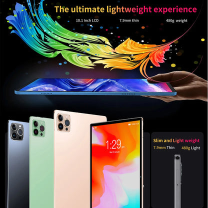 New 10.1 Inch Tablets Octa Core 4GB RAM 64GB ROM Dual SIM Cards 3G Phone Call WiFi Bluetooth Google Play Tablet Pc Android 13