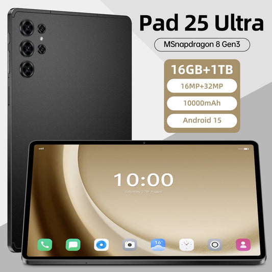 2026 Original Pad 25 Ultra New Tablet Snapdragon 8 Gen3 10.1inch Android 15 16GB+1TB 10000mAh 5G Dual Card WiFi GPS Tab