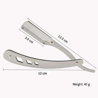 Men Shaving Barber Tools Hair Razor and Blades Antique Black Folding Shaving Knife Unisex Hair Removal (Without Blade)