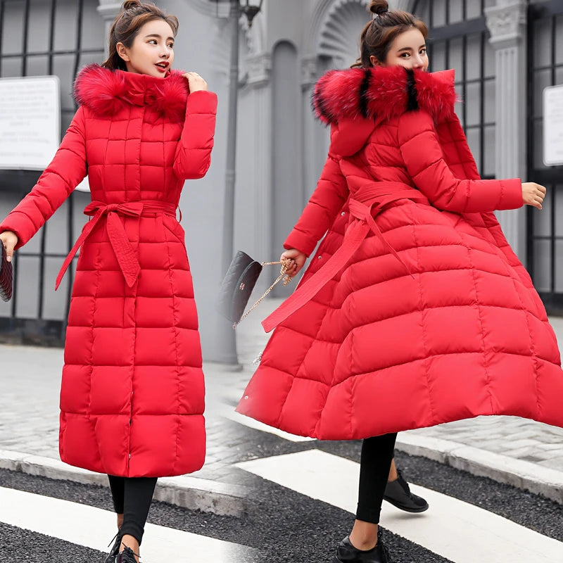 Winter Clothes Women Fur Parkas Quilted Jackets For Women Thicken Warm Long Coat Jacket Clothing Hooded Autumn Pdded Clothes