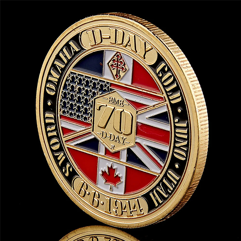 WWII 1944.6.6 D-Day Normandy War II 70th Anniversary Metal Challenge Coins Collection Hard Capsule
