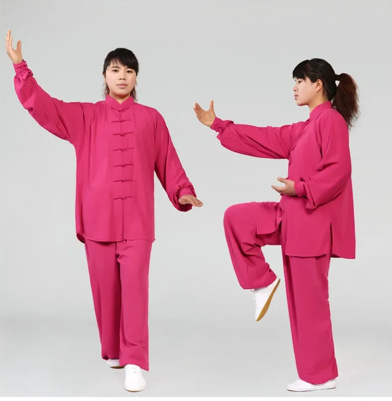 Traditional Chinese Clothing 14 Color Long Sleeved Wushu TaiChi Men KungFu Uniform Suit Uniforms Tai Chi Exercise Clothing