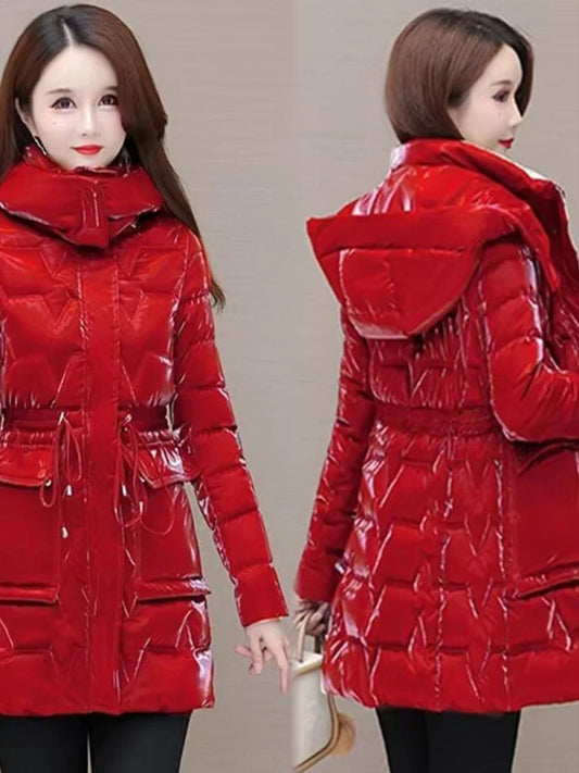 Women's Clothing 2023 New Middle-Aged Winter Down Cotton Jacket Parka Hooded Thicken Warm Coat Female Loose Overcoat Ladies Tops