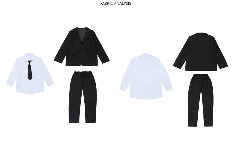 School Children Clothes Boys Suit Casual Blazer Jacket Trousers Two Pieces Kids Costume Black 12 13 14 Years Teenage Clothing