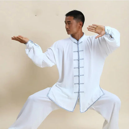 Traditional Chinese Clothing 14 Color Long Sleeved Wushu TaiChi Men KungFu Uniform Suit Uniforms Tai Chi Exercise Clothing