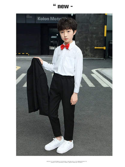School Children Clothes Boys Suit Casual Blazer Jacket Trousers Two Pieces Kids Costume Black 12 13 14 Years Teenage Clothing