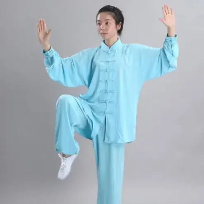 Traditional Chinese Clothing 14 Color Long Sleeved Wushu TaiChi Men KungFu Uniform Suit Uniforms Tai Chi Exercise Clothing