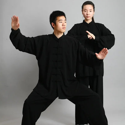 Traditional Chinese Clothing 14 Color Long Sleeved Wushu TaiChi Men KungFu Uniform Suit Uniforms Tai Chi Exercise Clothing