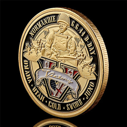 WWII 1944.6.6 D-Day Normandy War II 70th Anniversary Metal Challenge Coins Collection Hard Capsule