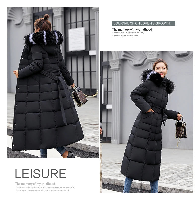 Winter Clothes Women Fur Parkas Quilted Jackets For Women Thicken Warm Long Coat Jacket Clothing Hooded Autumn Pdded Clothes