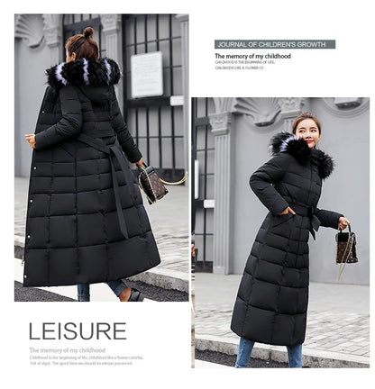 Winter Clothes Women Fur Parkas Quilted Jackets For Women Thicken Warm Long Coat Jacket Clothing Hooded Autumn Pdded Clothes