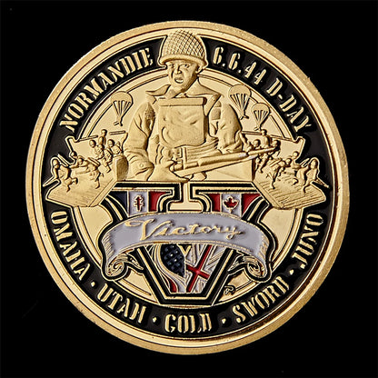 WWII 1944.6.6 D-Day Normandy War II 70th Anniversary Metal Challenge Coins Collection Hard Capsule
