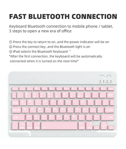 Wireless Bluetooth-compatible Keyboard For Android iOS Tablet Ultra-Thin 78 Keys Rechargeable Portable Compact Design for iPad
