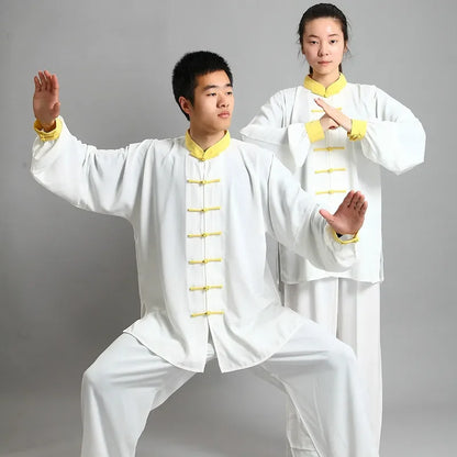 Traditional Chinese Clothing 14 Color Long Sleeved Wushu TaiChi Men KungFu Uniform Suit Uniforms Tai Chi Exercise Clothing