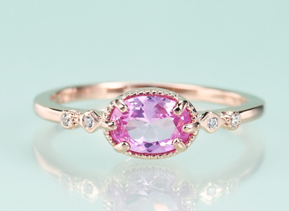 S925 Sterling Silver Corundum Inlaid Ring