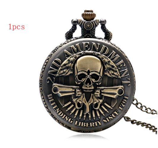 Vintage Skull & Pistols Pocket Watch